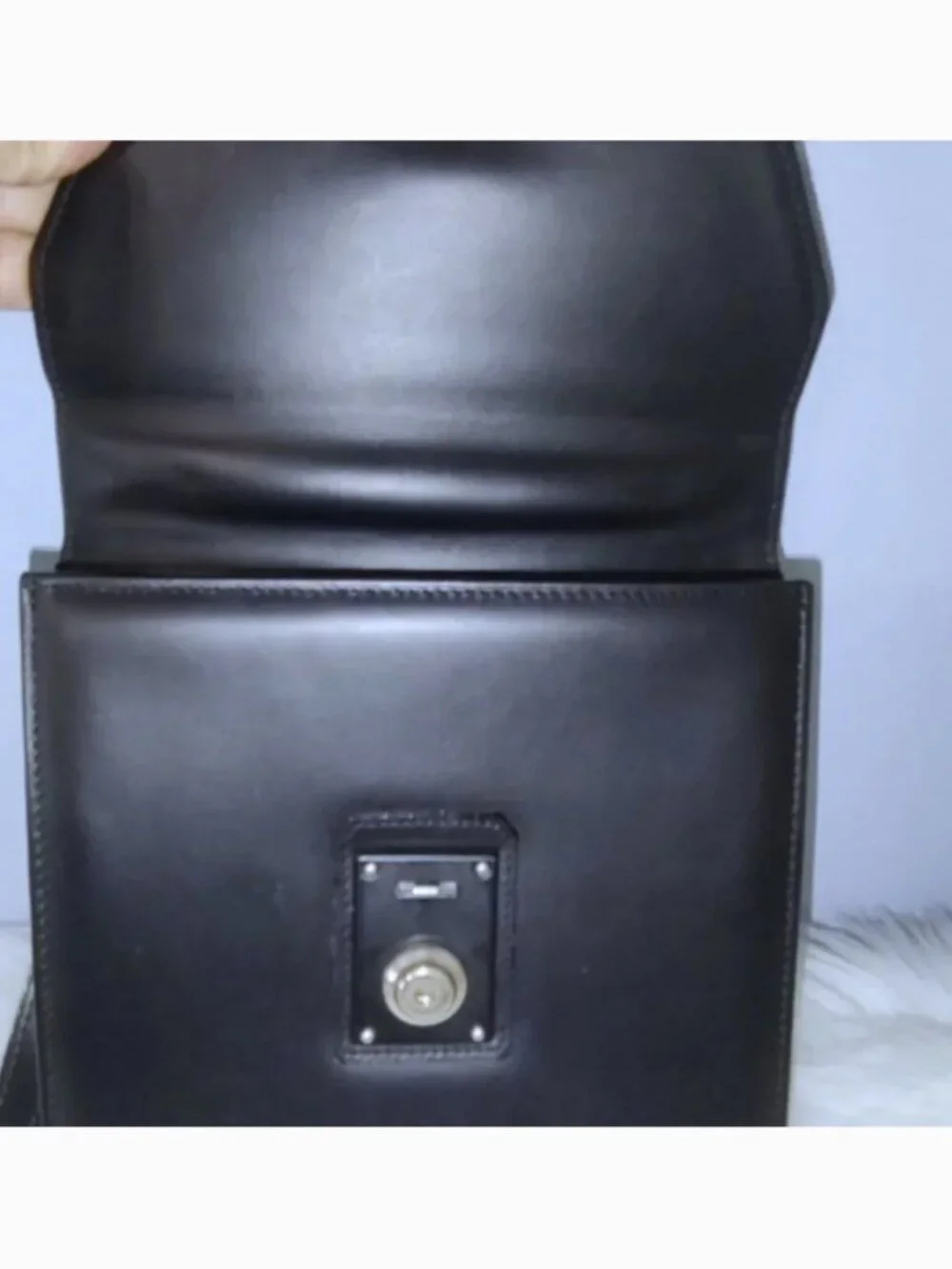 Gianni Versace vintage leather clutch silvertone hardware EUC